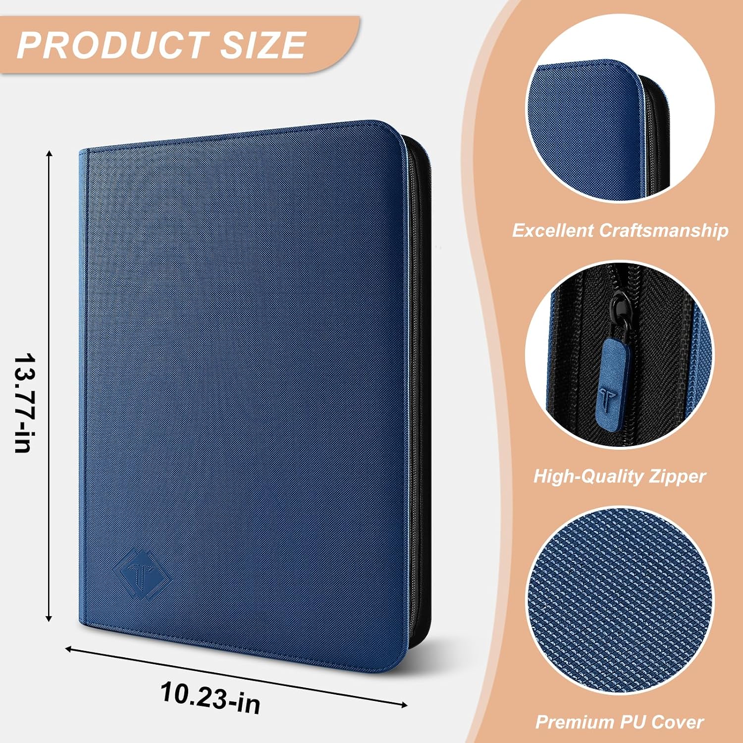 Detalle 2 de Trading Card Binder 432-Pocket Album (Blue) – 9-Slot Pages for MTG and Sports Cards