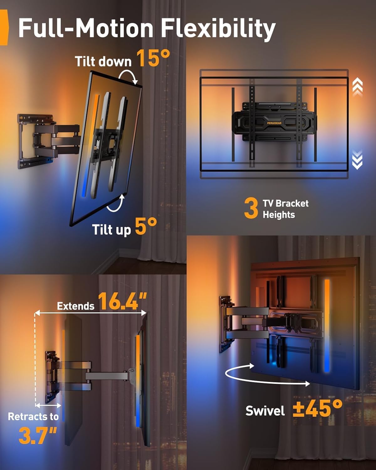 Thumbnail 5 de Perlegear AuraFrame TV wall mount 26-65 inch