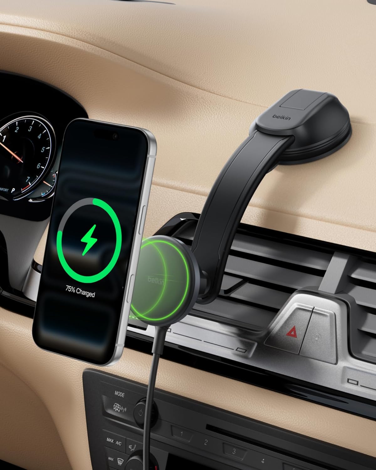 Detalle de Belkin Wireless Car Charger MagSafe Mount 1M