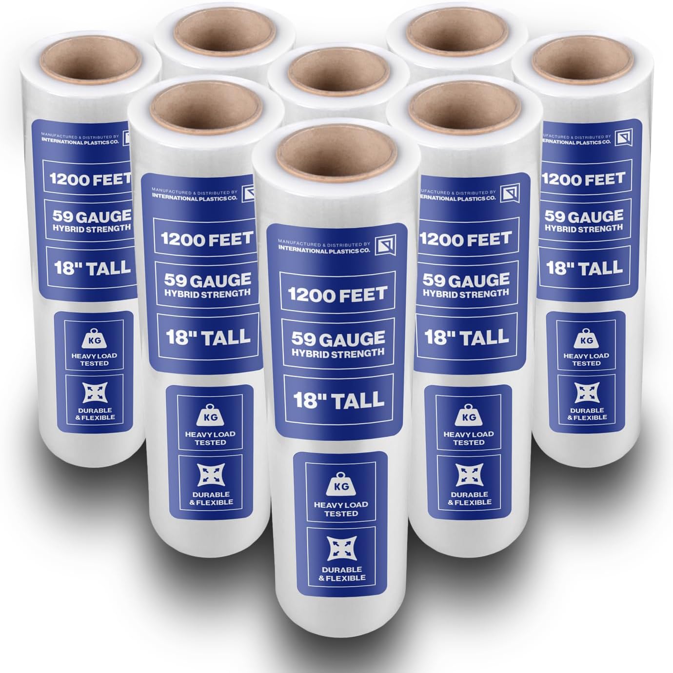 Detalle de International Plastics Co. CLN 18-Inch Stretch Film, 1,200 ft, 8-Pack