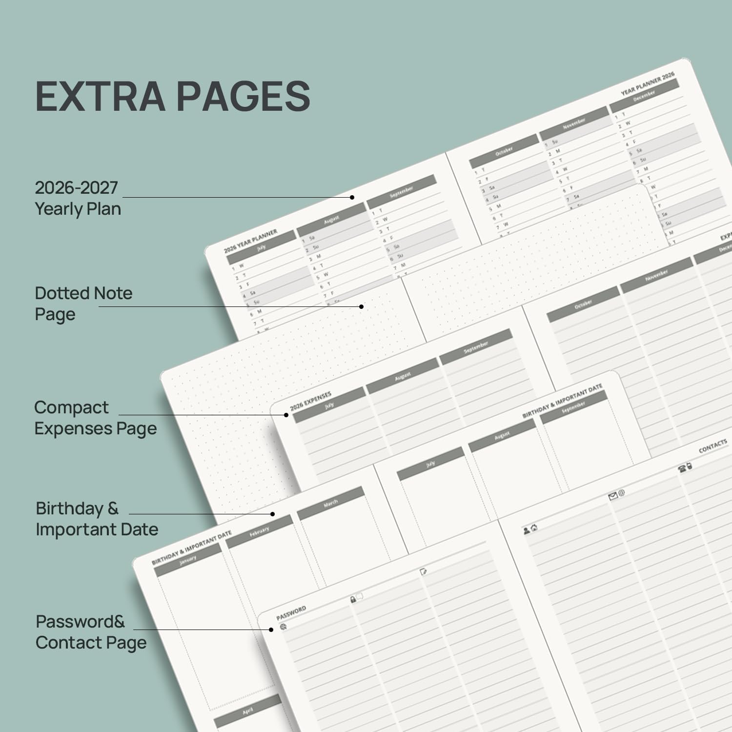 Detalle 2 de POPRUN 2026-2027 Academic Planner, 30-Minute Slots, 100 GSM Paper