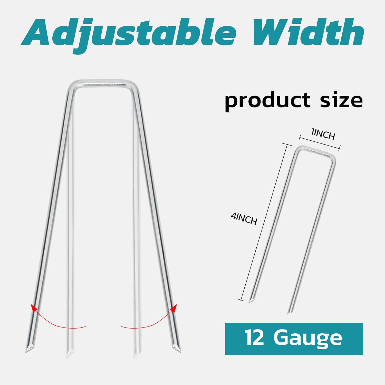 Thumbnail 2 de LINEX Landscape Staples 4 Inch 100 Pack: Galvanized Garden Staples