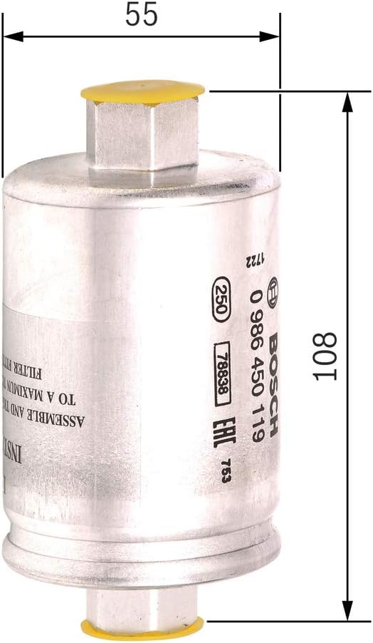 Detalle 2 de Bosch F0119 Filtre à carburant Essence – Séparation des particules et protection du système d'injection