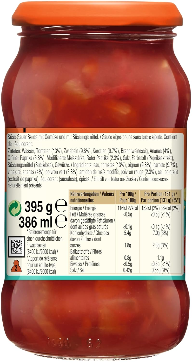 Thumbnail 1 de BEN’S ORIGINAL Sauce Süß-Sauer Ohne Zuckerzusatz – 6 Gläser (6 x 395 g)
