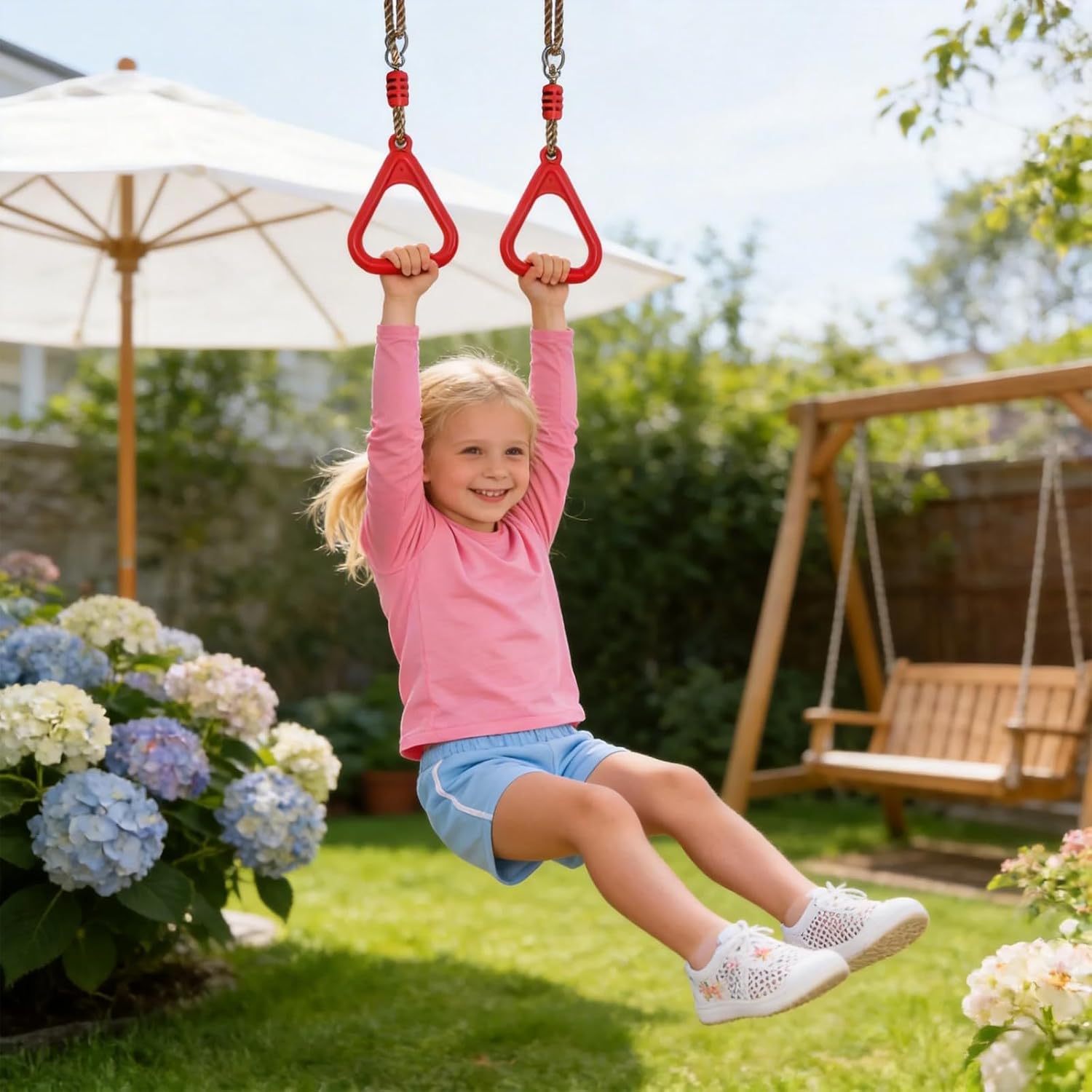 Thumbnail 6 de Vdealen Kinder Klettern Ringe Schaukel – Multifunktion, 2er-Pack, Outdoor/Indoor