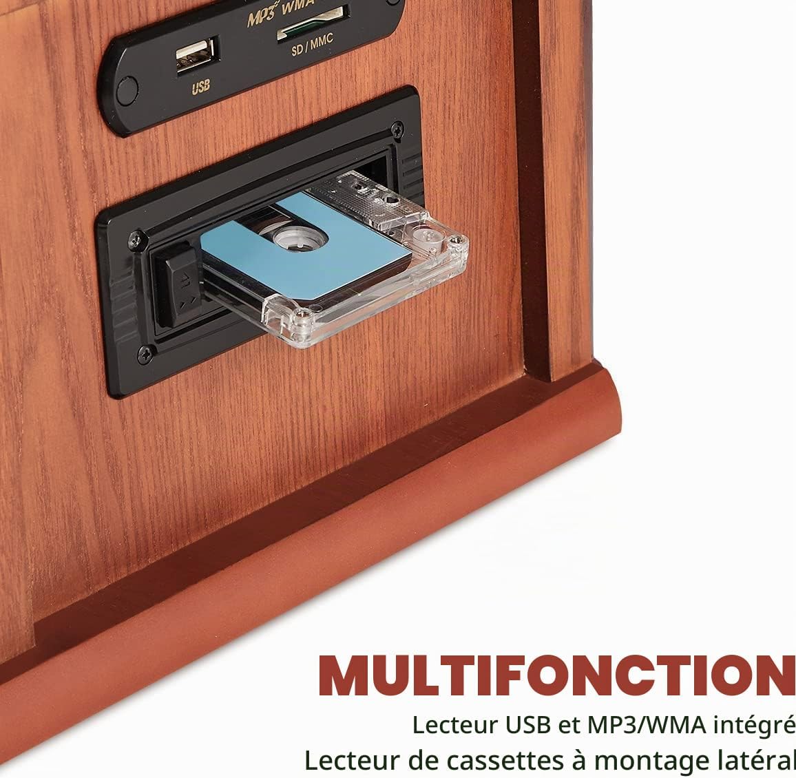 Thumbnail 6 de ORCC TT-168-REC 10-in-1 platenspeler met Bluetooth, cd, cassette en radio