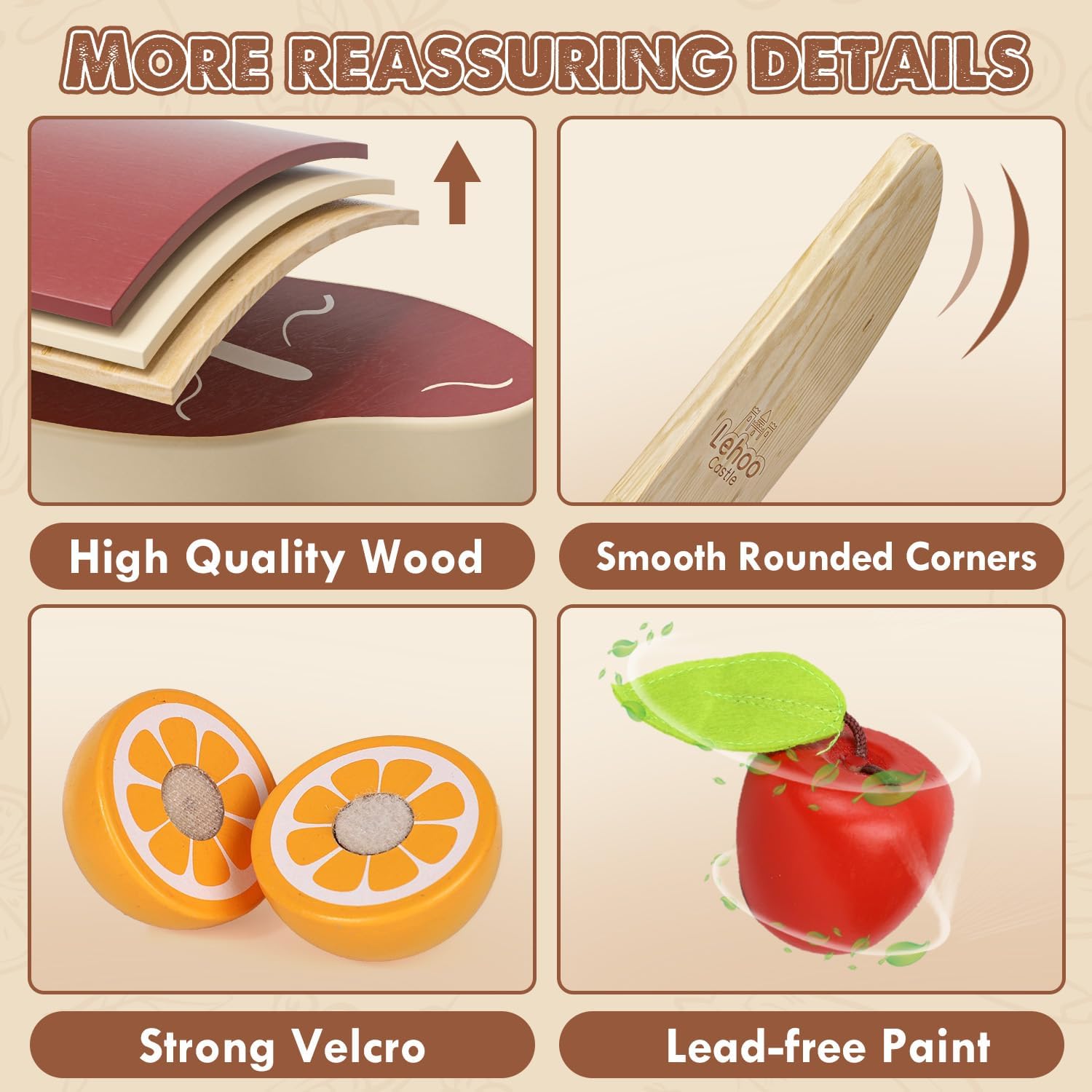 Thumbnail 5 de Lehoo Castle Wooden Play Food Set for Toddlers ๐