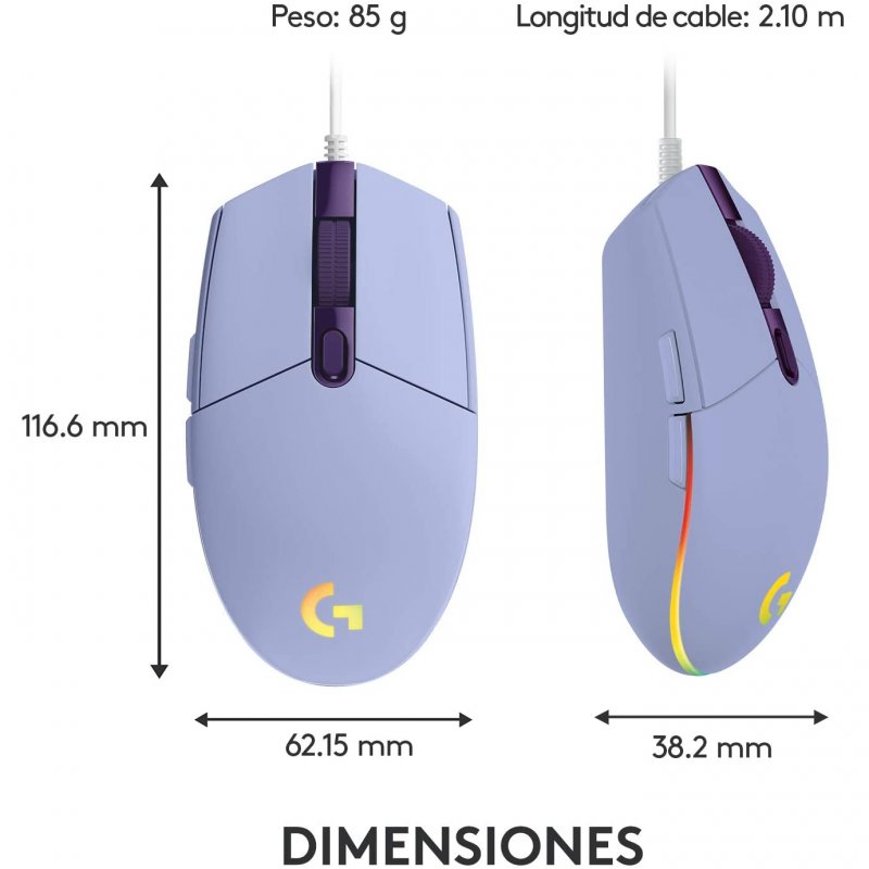 Thumbnail 3 de Logitech G203 Lightsync 2nd Gen ratón gaming 8000DPI 🖱️