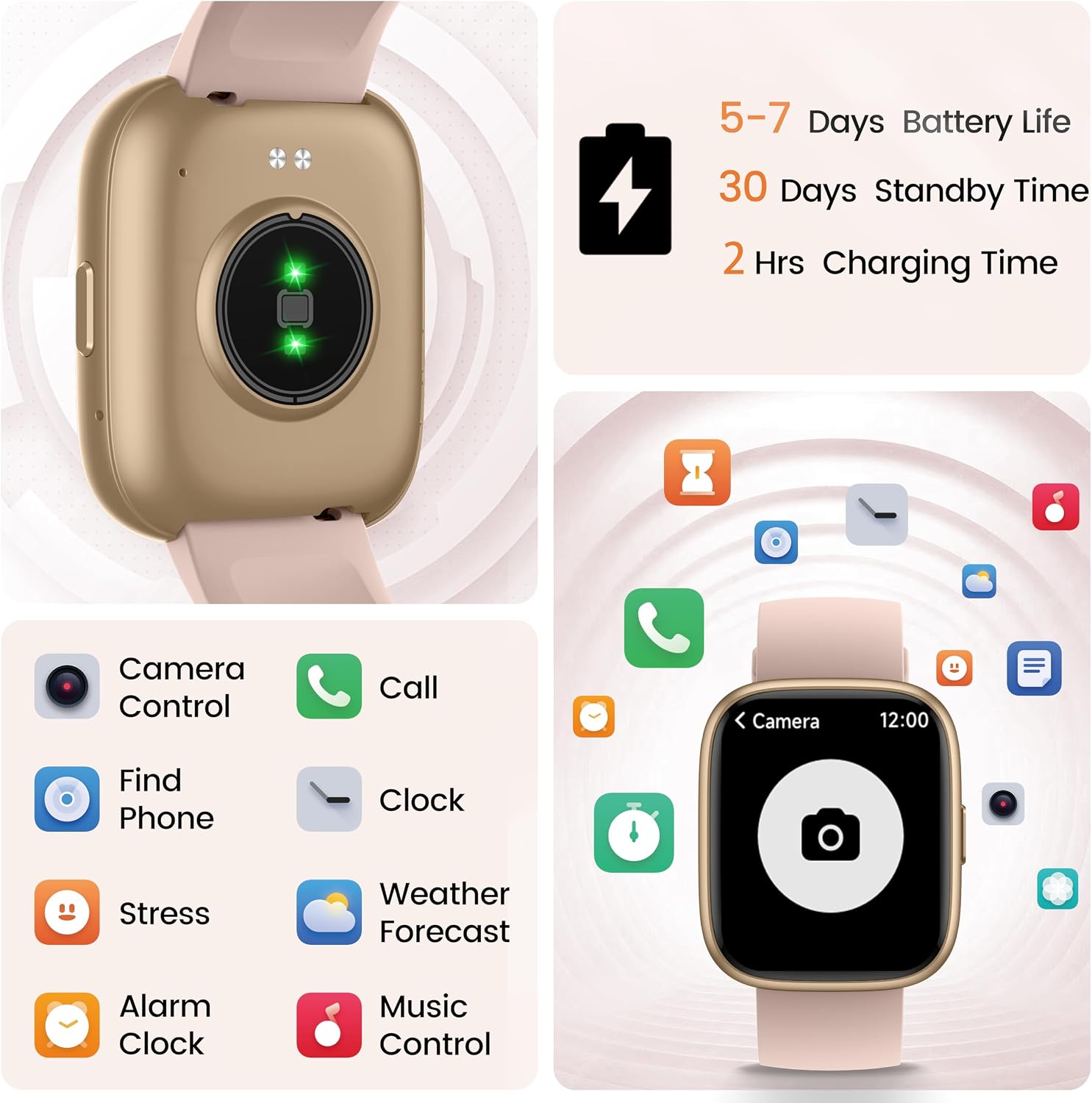 Detalle 2 de Alexa Smart Watch 1.83" HD Fitness Watch with Bluetooth Calling