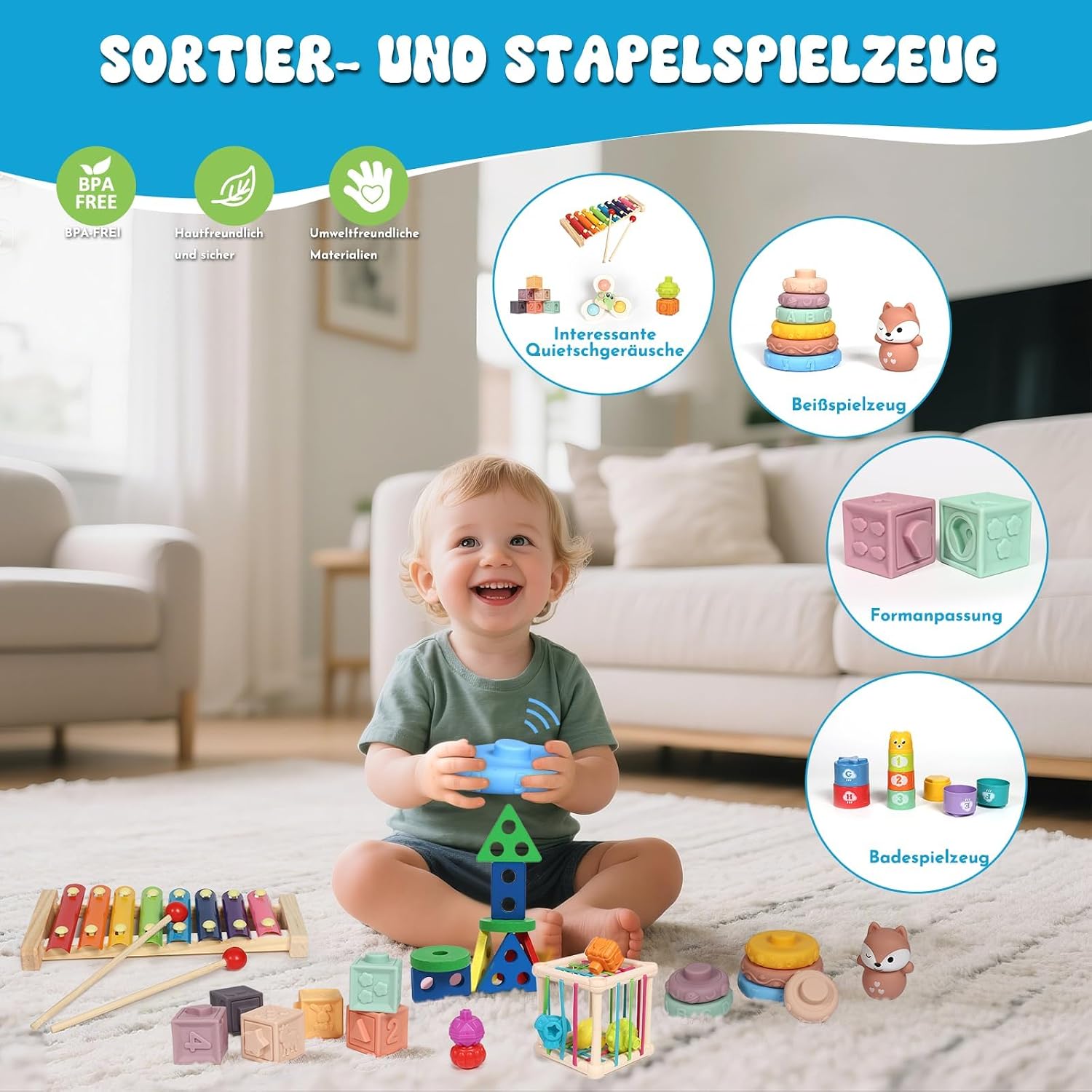Detalle 1 de LearnToy Montessori 7‑in‑1 Aktivitätsset