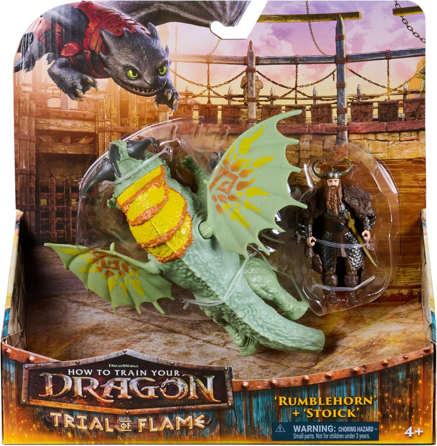 Detalle de Dreamworks Dragons: How to Train Your Dragon – Rumblehorn & Stoick Viking Duo Action Figures