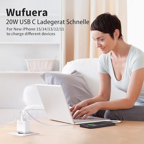 Thumbnail 6 de Wufuera 2Pcs Caricatore USB C 20W: Alimentatore da muro con doppia porta USB-A+C