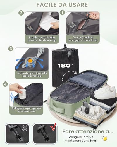Detalle de SZLX Zaino Ryanair 40x30x20 con compressione sottovuoto e pompa