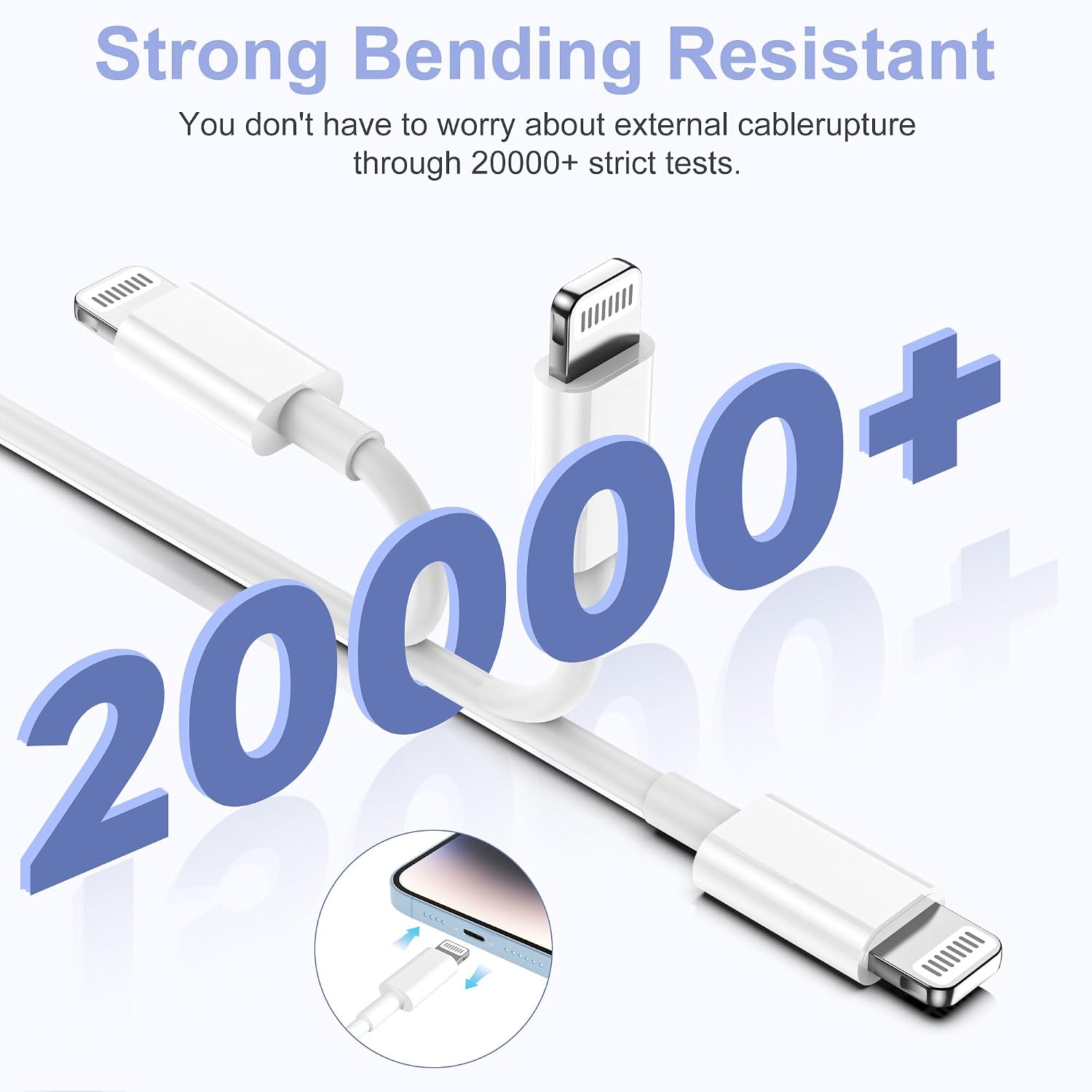 Thumbnail 6 de USB-C to Lightning Charging Cable (6ft, 2-Pack) for Apple iPhone and iPad