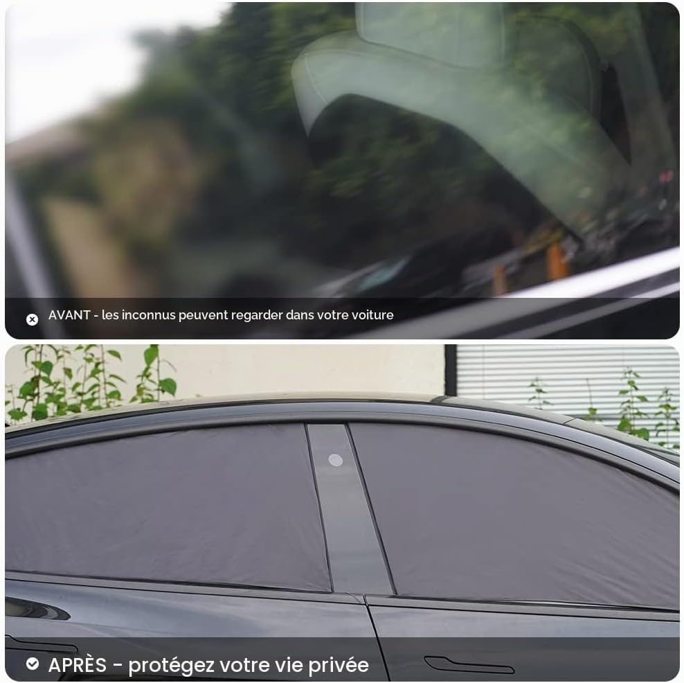 Thumbnail 6 de Havnby Tesla Model Y-autogordijnen, 8-delig met privacy- en zonwering