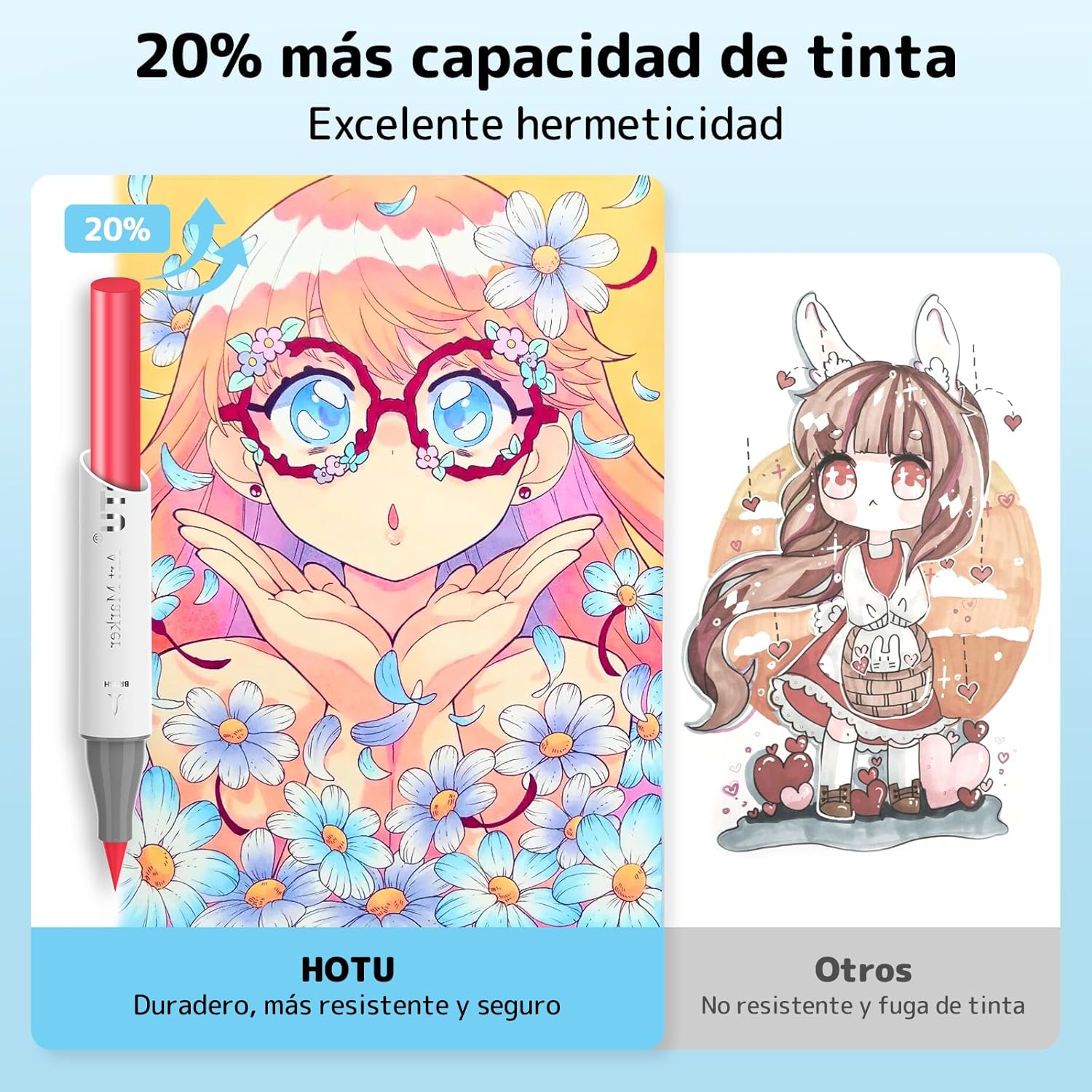 Thumbnail 4 de HOTU Alkoholmarker Brush Tip 60 🎨