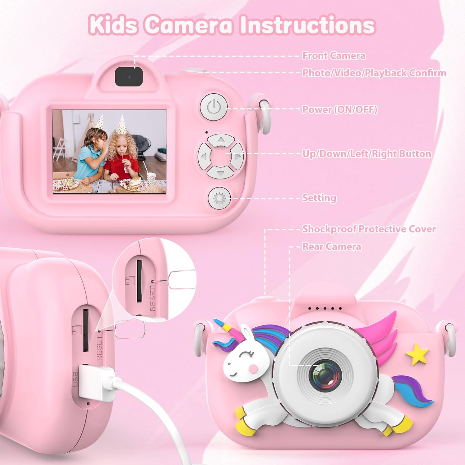 Thumbnail 5 de Kids Digital Camera with 32GB TF Card