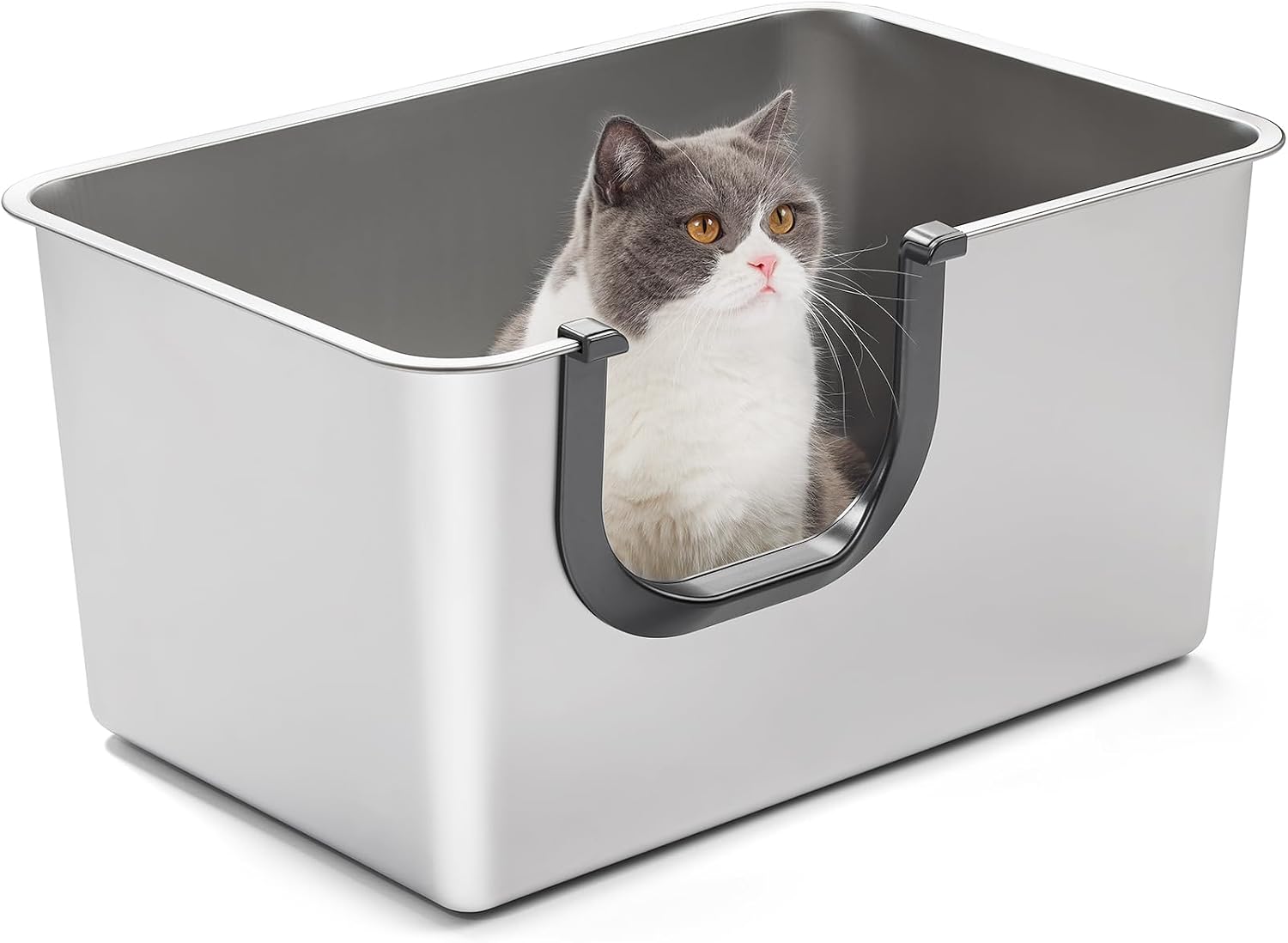 Detalle de Yangbaga Katzenklo Edelstahl XXL 60x40x30 cm 🚽