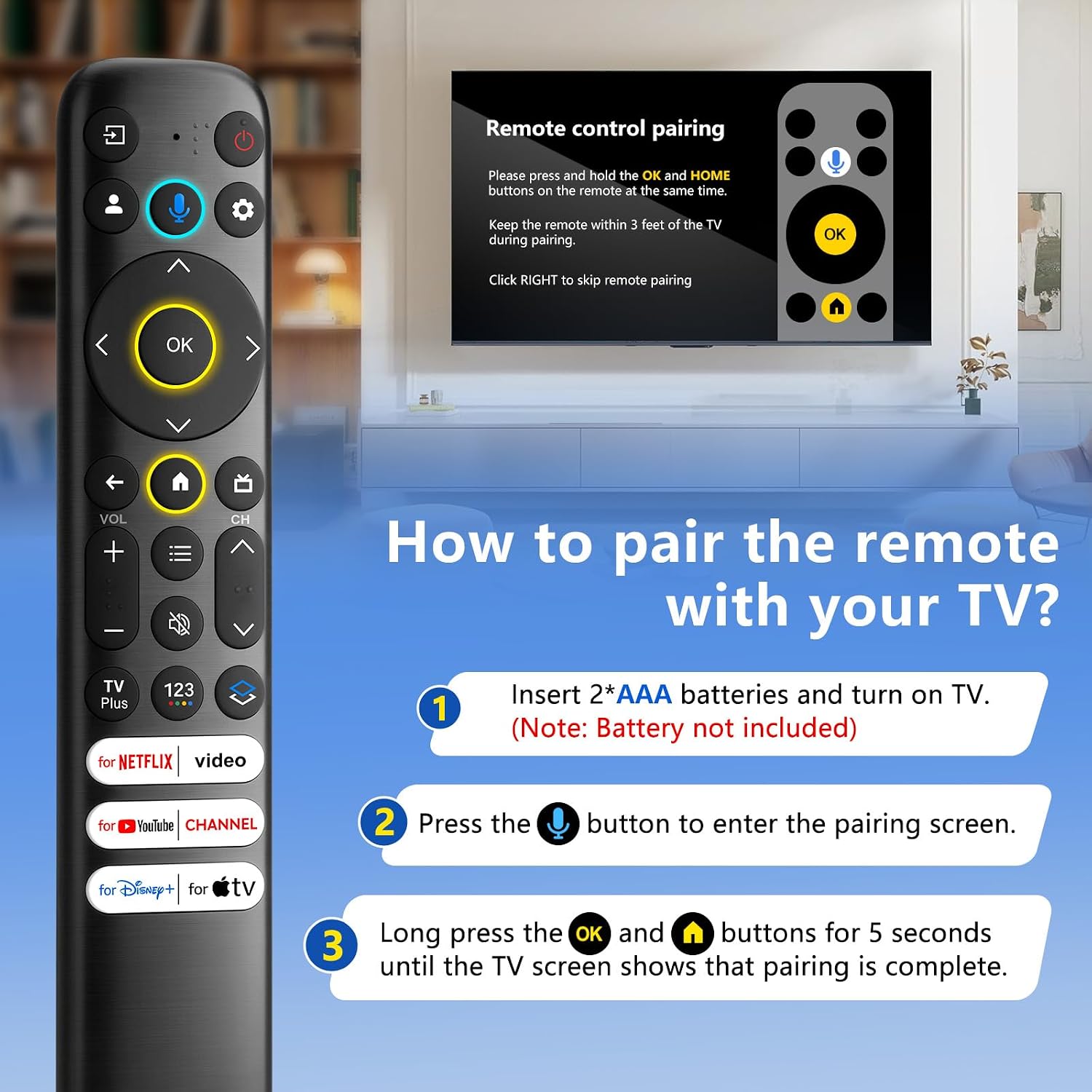 Thumbnail 3 de Voice Remote for TCL Google TV: Replacement with Enhanced Voice Recognition