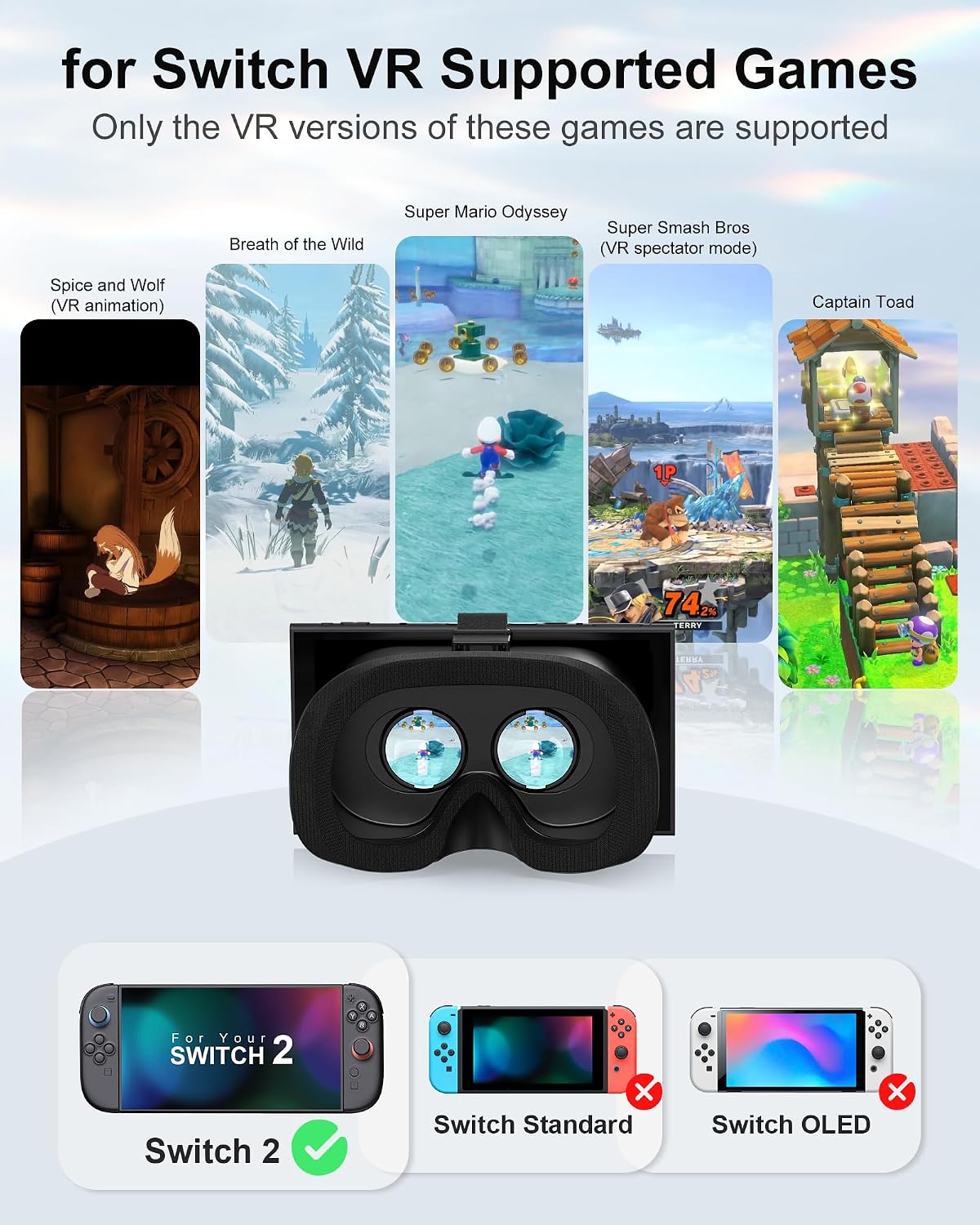 Detalle de Nintendo Switch 2 VR Headset 2025 adjustable lenses