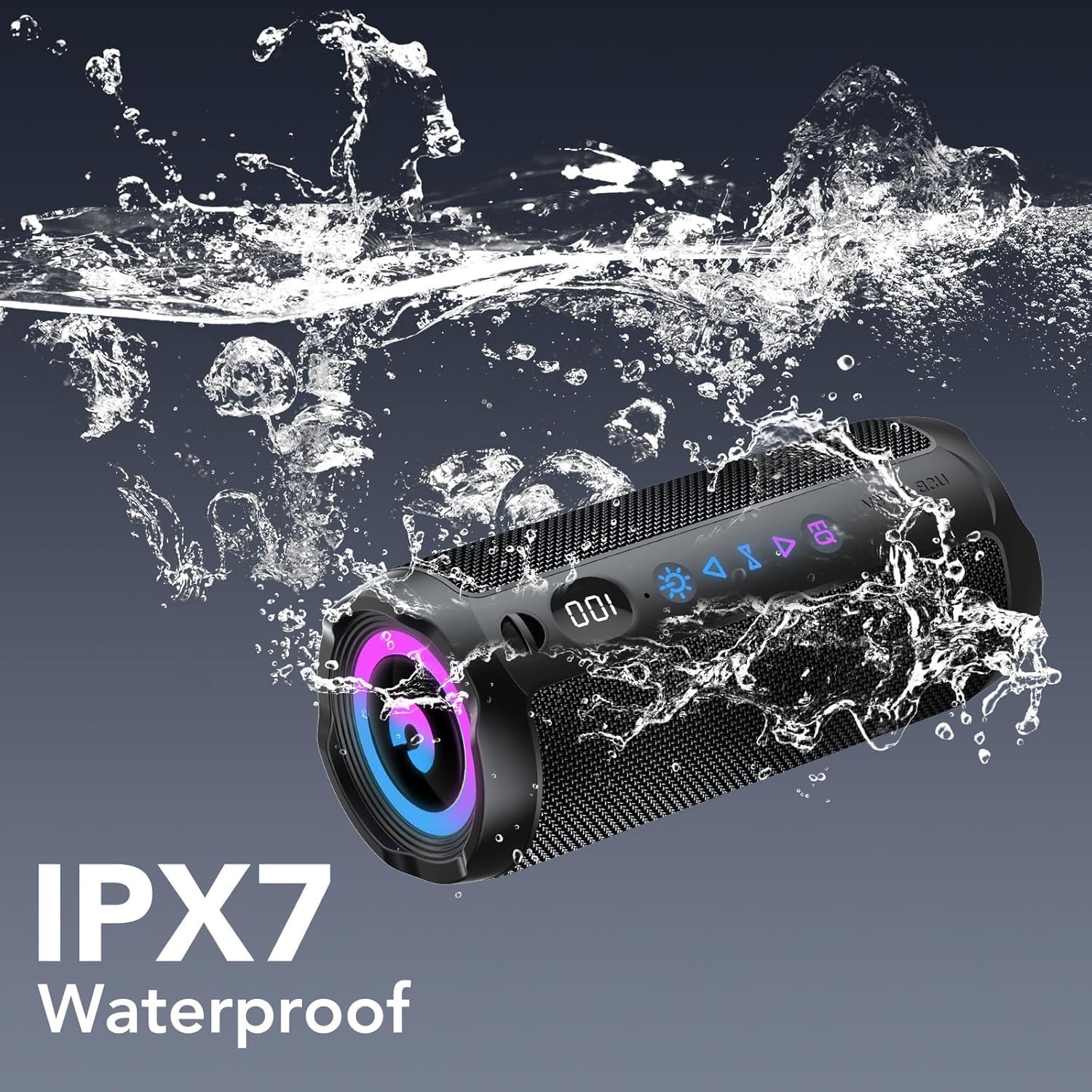Detalle de Cassa Bluetooth Portatile 25W: potenza, immersione sonora e verde stile per outdoor