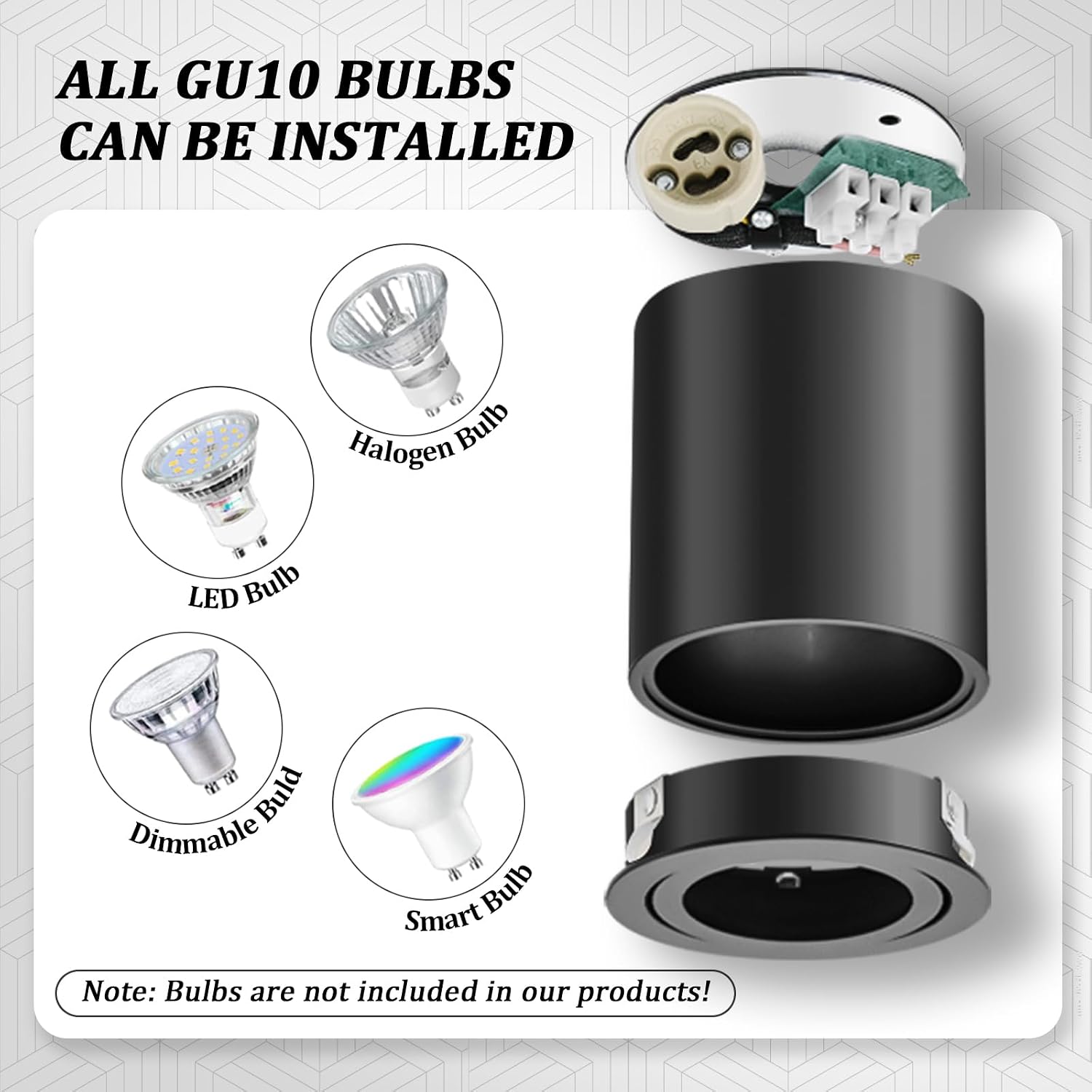 Thumbnail 2 de GeyouLux Aufbauspot GU10 mit 30° Schwenkfunktion (schwarz), Aluminium-Aufputz-Deckenspots für 230 V – ohne Leuchtmittel
