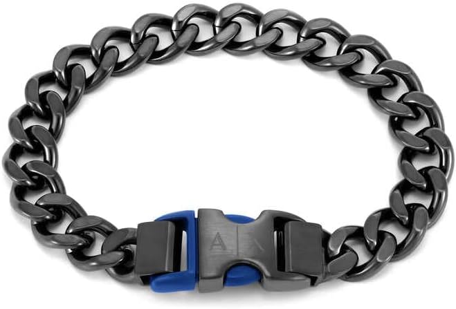 Thumbnail 6 de Armani Exchange Bracciale da uomo in acciaio inossidabile con chiusura a fibbia – nero