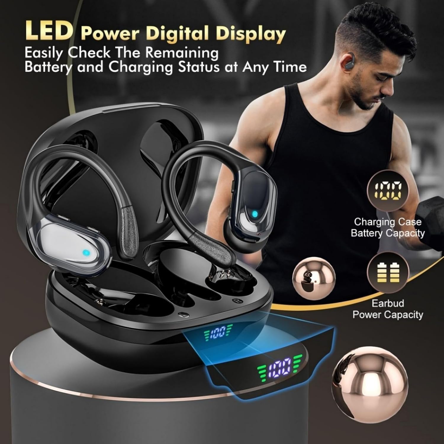 Thumbnail 6 de HAOYUYAN BX17 Wireless Earbuds: Durable, long-lasting sports Bluetooth headphones