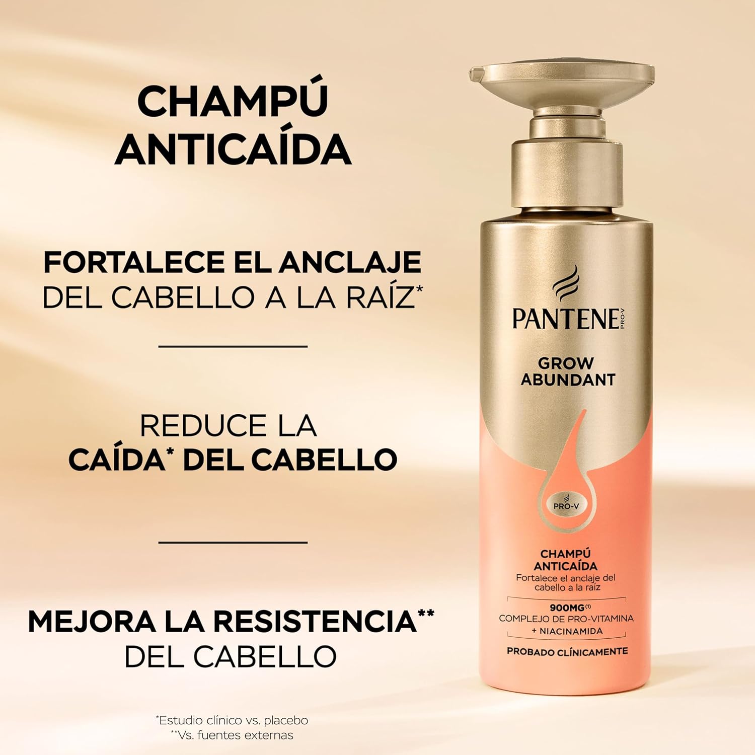 Detalle 2 de Pantene Grow Abundant Champú Anticaída 290 ml