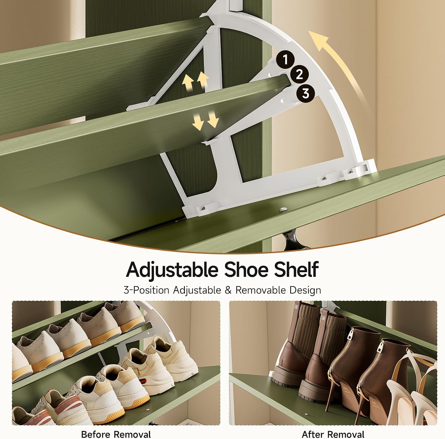 Thumbnail 3 de ONBRILL Shoe Cabinet with 4 Flip Drawers