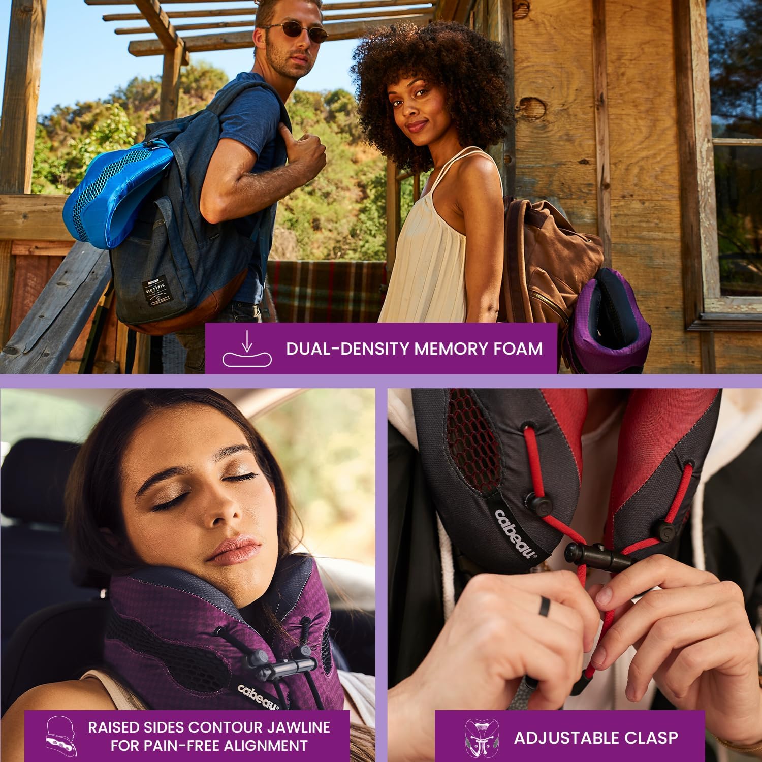 Detalle de Cabeau Evolution Cool Travel Pillow: Air-Circulating Memory Foam Comfort for Neck Support