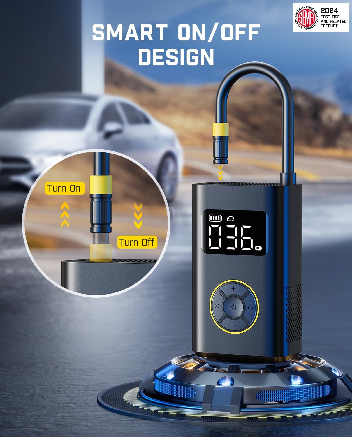 Detalle de Fanttik X9 Pro Portable Tire Inflator (150 PSI) with Digital Gauge for Car, Bike and More