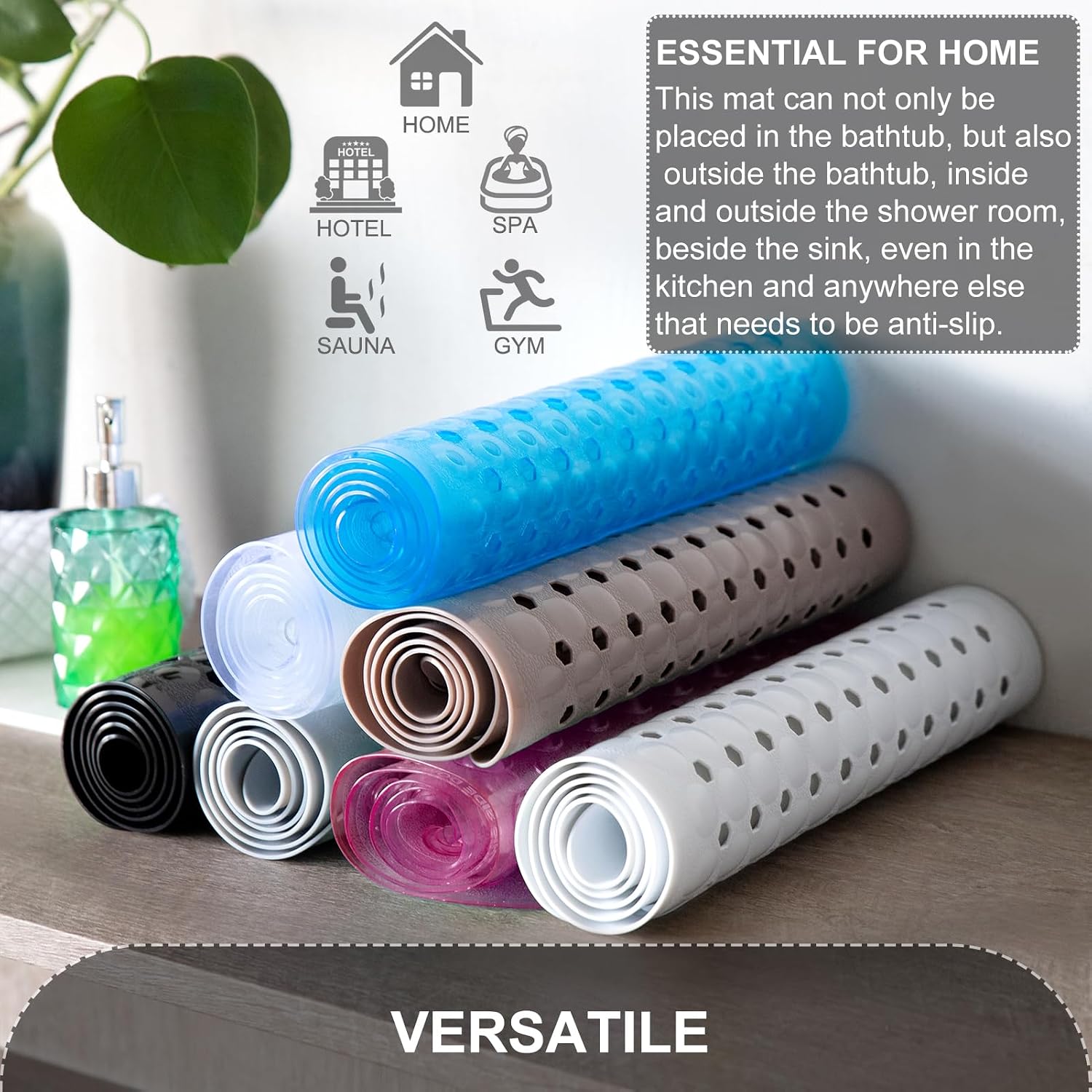 Thumbnail 6 de TEESHLY Bath Tub and Shower Mat 40 x 16 in