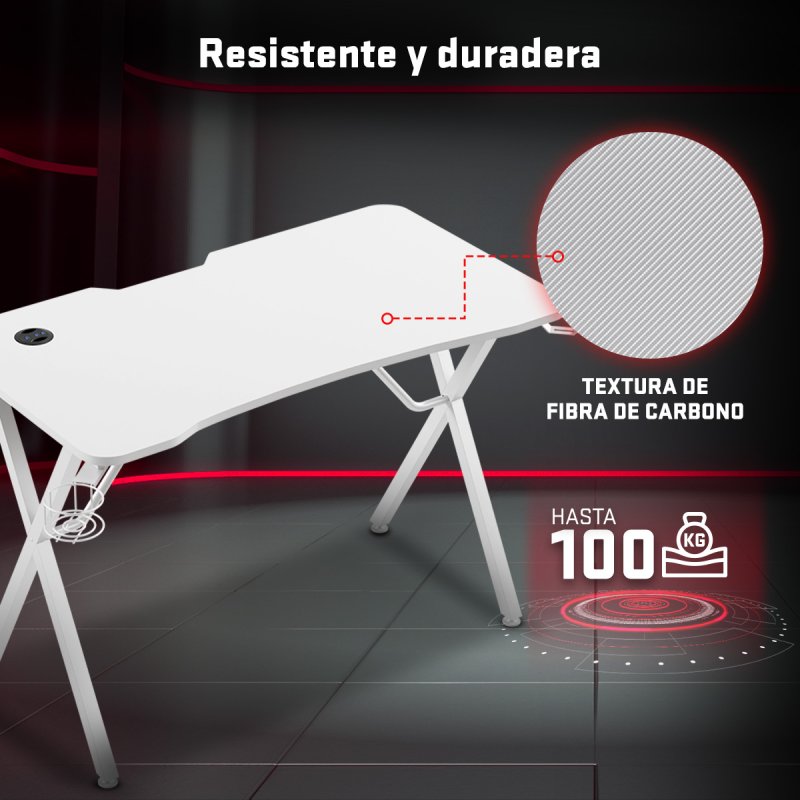 Thumbnail 1 de Tempest Shelter White Mesa gaming 120×60 cm RGB blanca