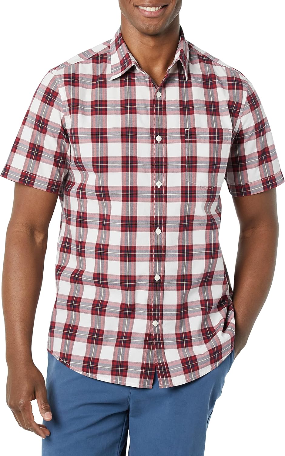 Thumbnail 3 de Amazon Essentials Herren Kurzarm-Hemd aus Stretch-Popeline mit Button-Down-Kragen
