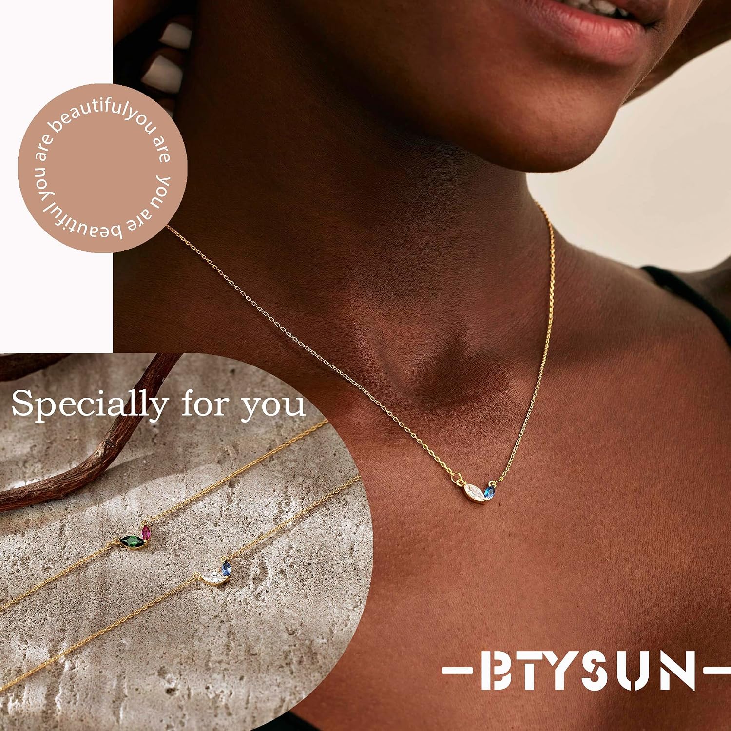 Detalle de Birthstone Necklace with Two Stones