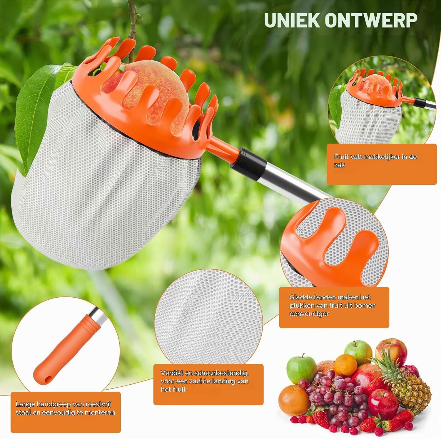 Thumbnail 3 de InemzTal Apple Picker appelplukker met telescoopsteel tot 4,2 m