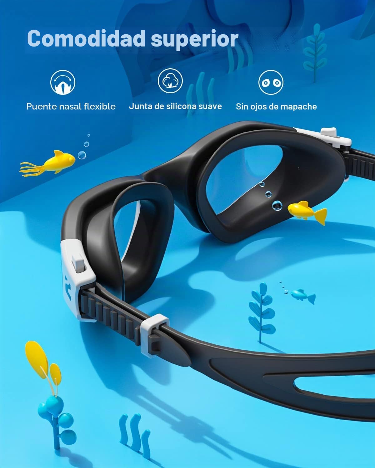 Detalle de ZIONOR G1MINI: gafas de natación para niños (6–14 años), comodidad y antivaho para jóvenes nadadores