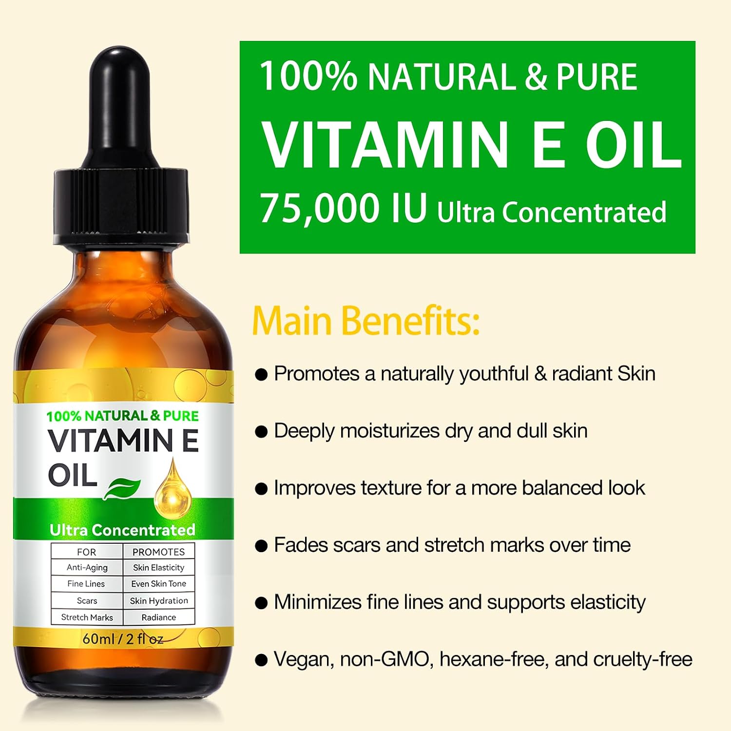 Detalle 1 de flasture Vitamin E Oil 75,000 IU, 2 Fl Oz