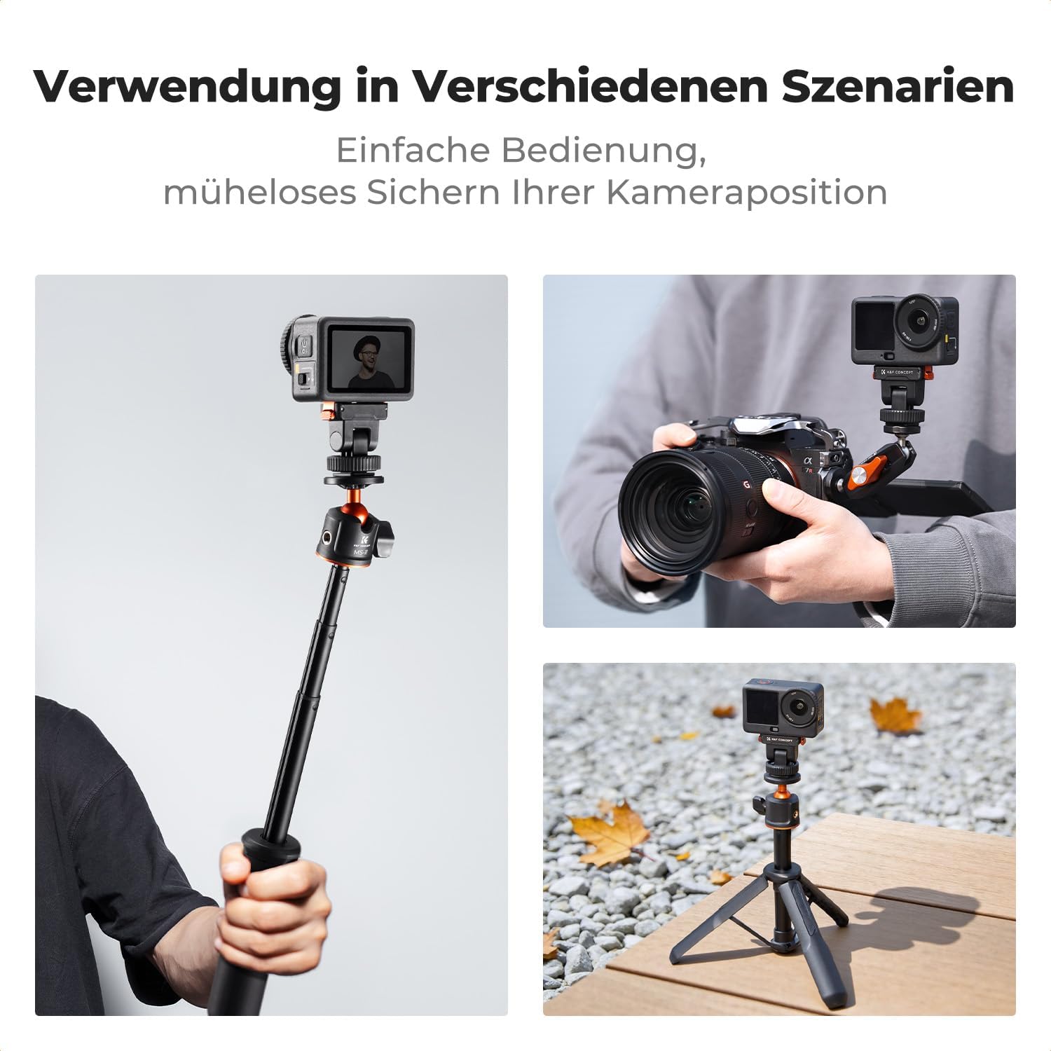 Thumbnail 6 de K&F CONCEPT Cold Shoe Adapter für Osmo Action 3/4/5 160°