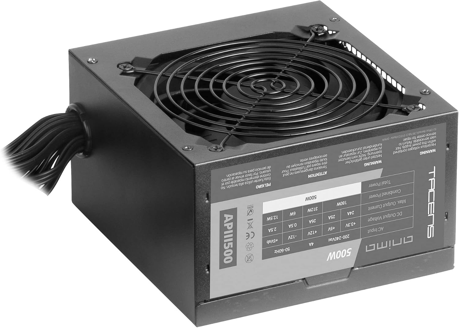 Thumbnail 1 de Tacens ANIMA APIII500 – Alimentation PC ATX 500W 85% Bronze, ventilateur 12 cm ultra-silencieux