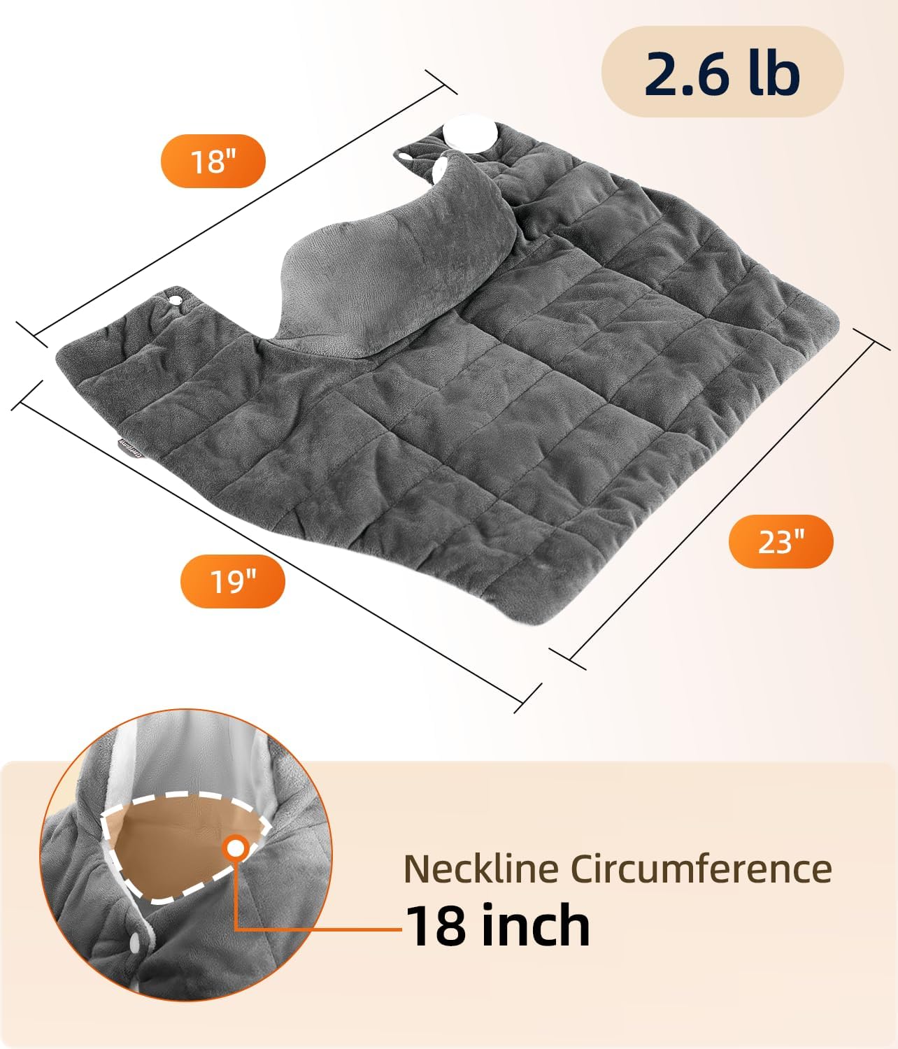 Thumbnail 5 de Comfytemp K9015 Weighted Heating Pad for Neck and Shoulders, Machine-Washable
