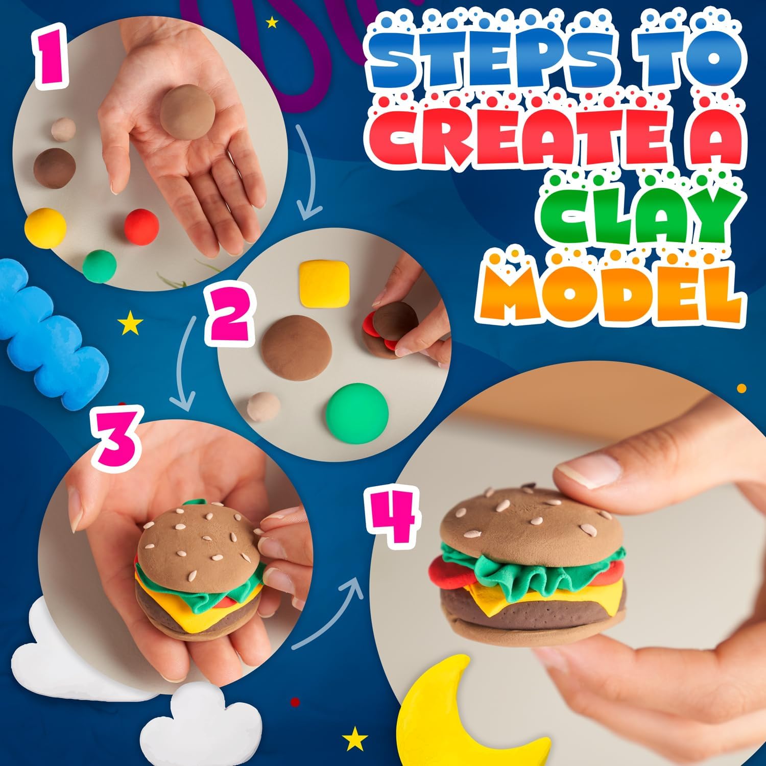 Thumbnail 4 de Air Dry Clay 26 Colours modelling set 🎨