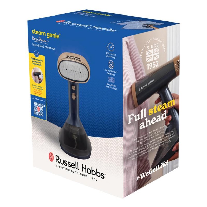 Detalle 2 de Vaporizador de prendas Russell Hobbs 28550-56 (1400 W, 0,2 L, azul/oro)