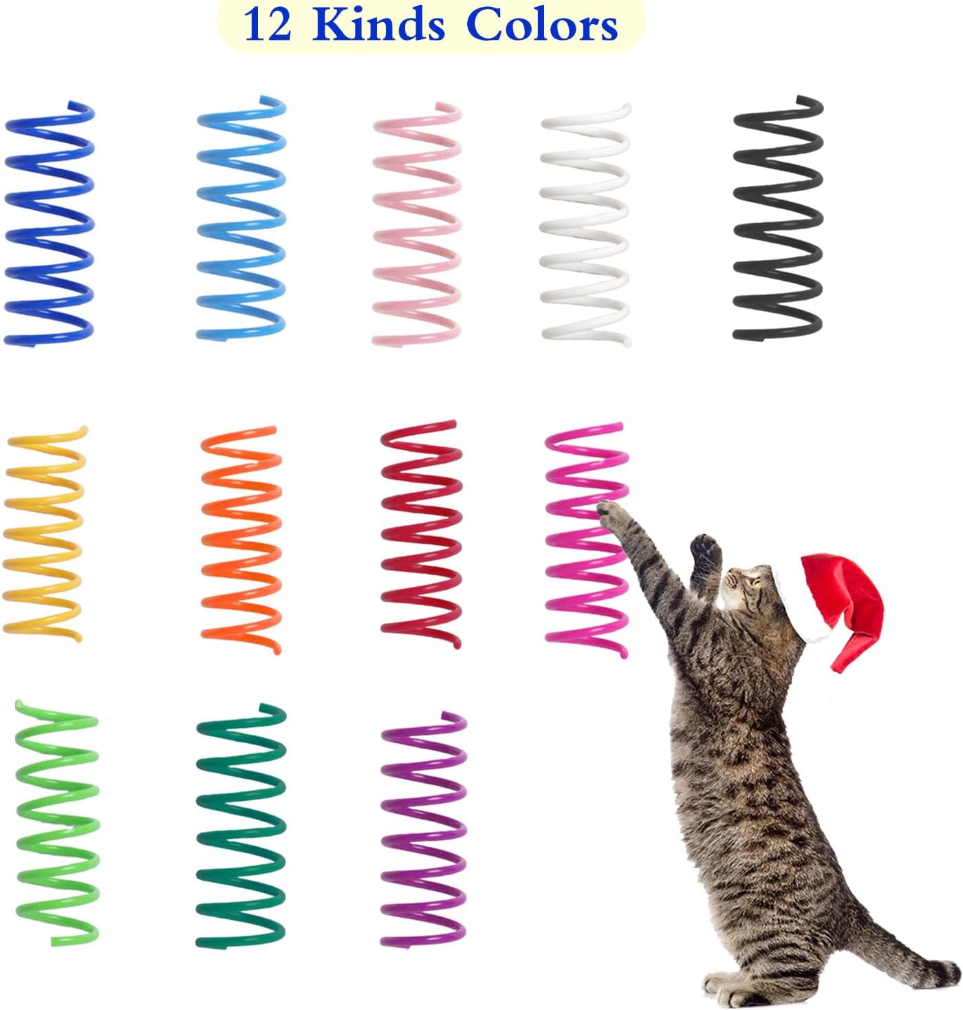 Detalle 2 de Kitys Fatch 1 Cat Spring Toys, 12-Color Indoor Set for Self-Play