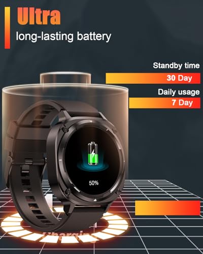Detalle de TIMU Smartwatch für Herren – 1,45 Zoll AMOLED, Bluetooth Anruffunktion und 30 Tage Standby