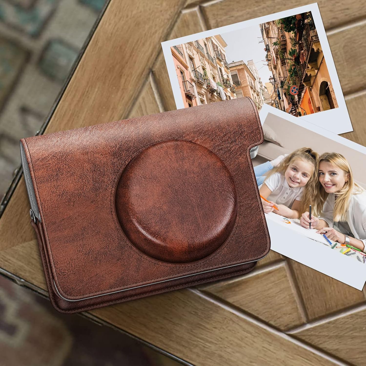 Thumbnail 6 de Fintie Schutzhülle für Fujifilm instax Wide 300 – Premium Tasche mit abnehmbarem Riemen, Braun