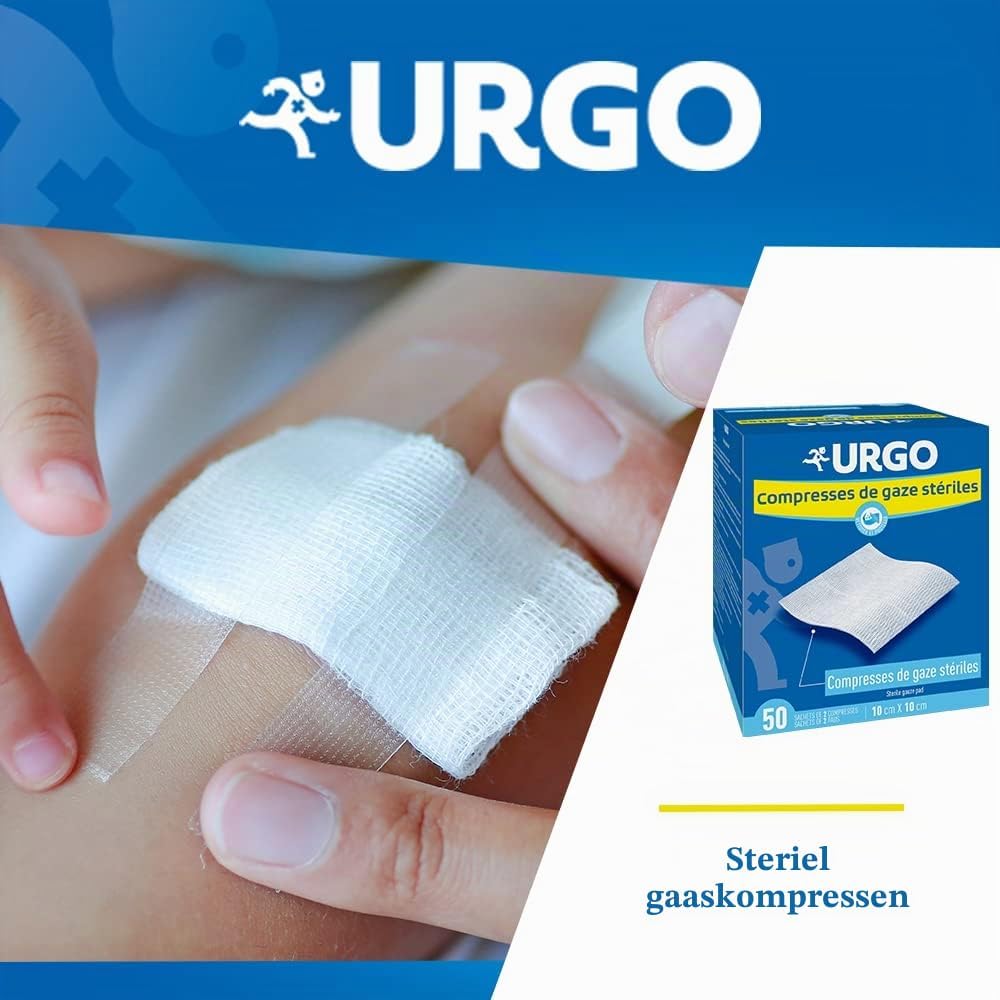 Detalle de Urgo 7853 steriele mullkompressen van katoen, 10 x 10 cm