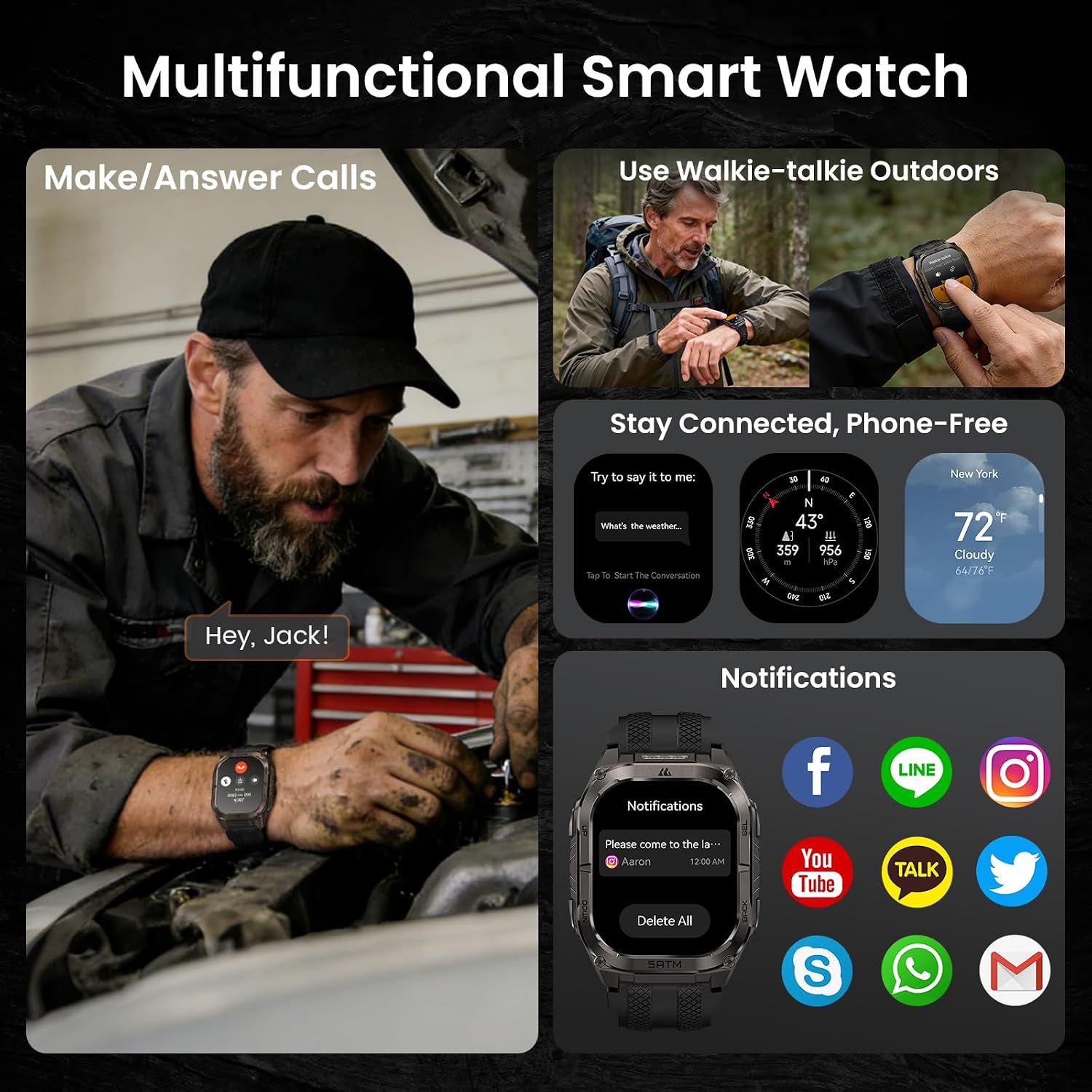 Detalle 2 de KOSPET TANK M4C GPS smartwatch 1.96-inch