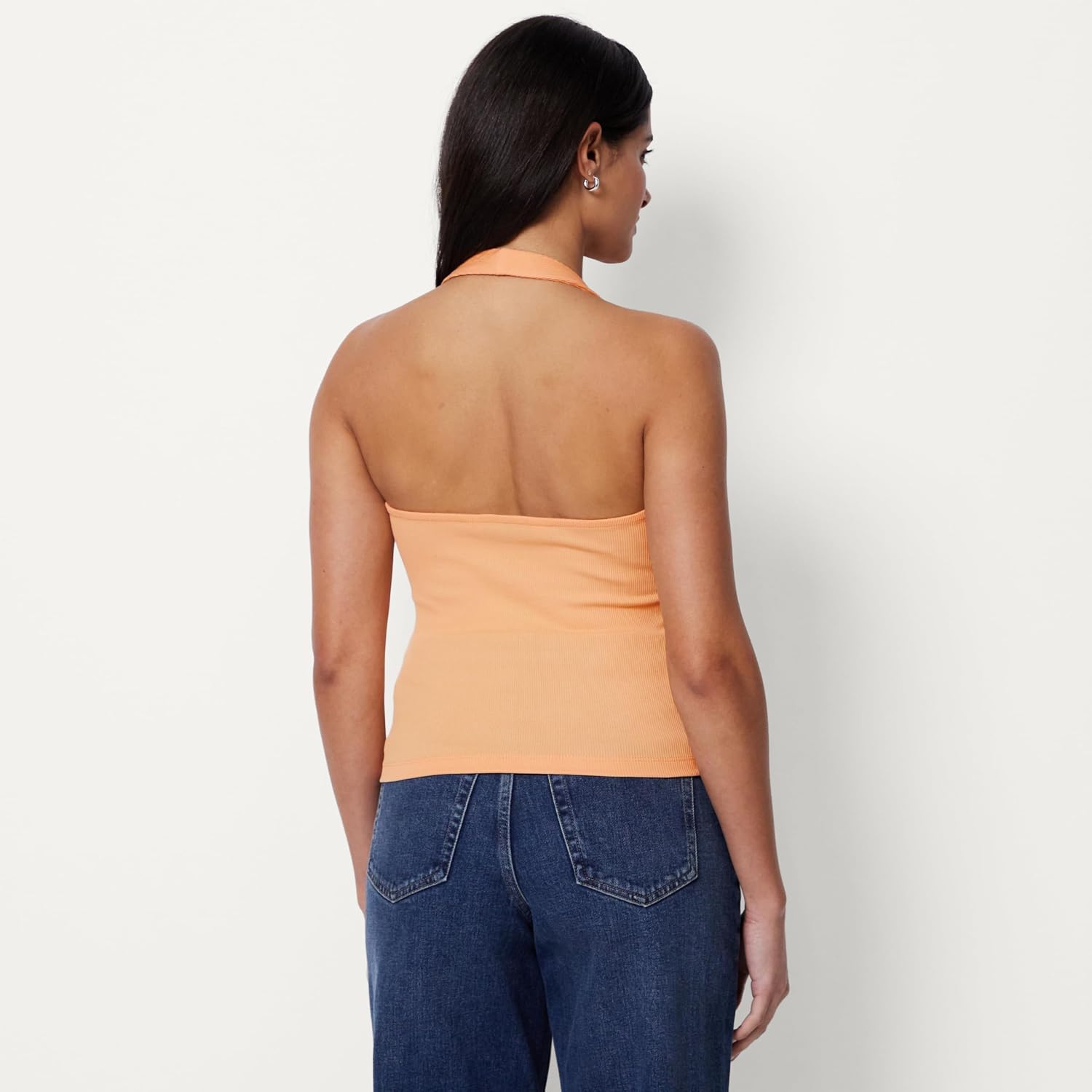 Detalle 2 de Amazon Essentials Damen Geripptes Halter-Neckholder-Top aus Baumwolle – Slim Fit